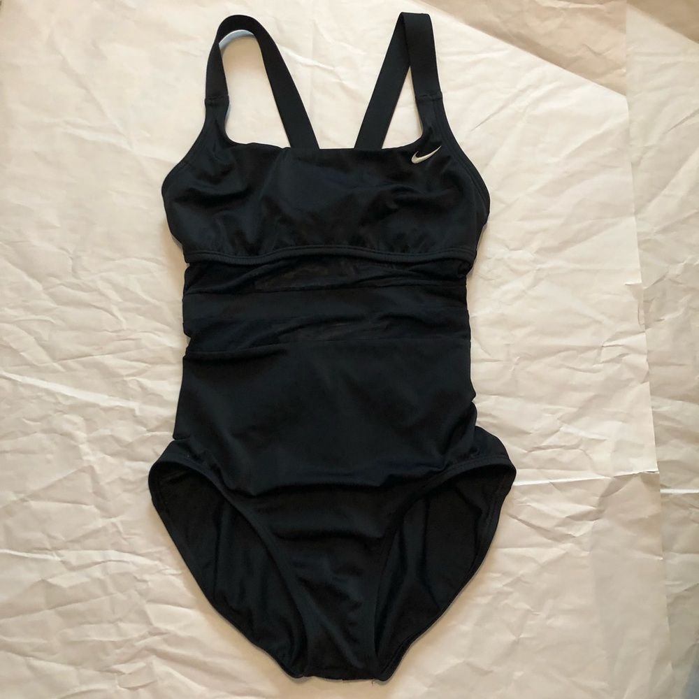 Nike Black Sporty One Piece Swimsuit Size